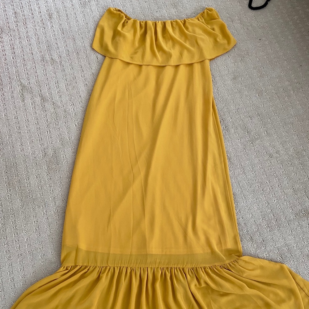 Vagabond Mustard Yellow Maxi Dress - Medium